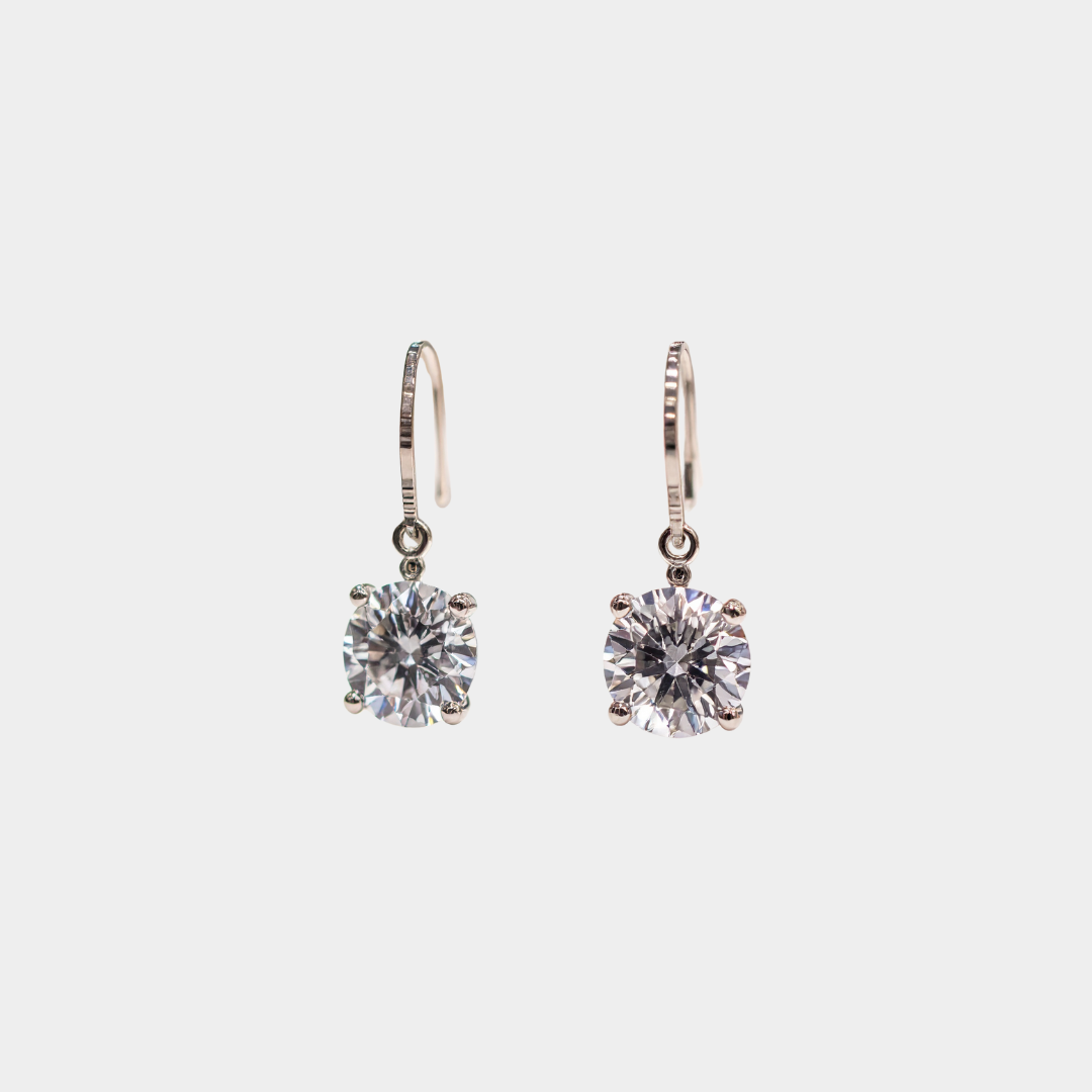 Pavé Halo Drop Earrings